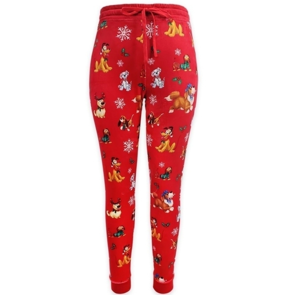 Disney Dogs Christmas Holiday Velour PJ Joggers Pants XL - Picture 10 of 10